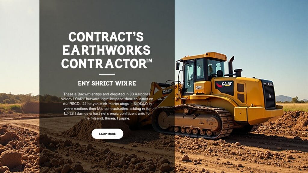 Earthworks contractor advertisement with bulldozer.