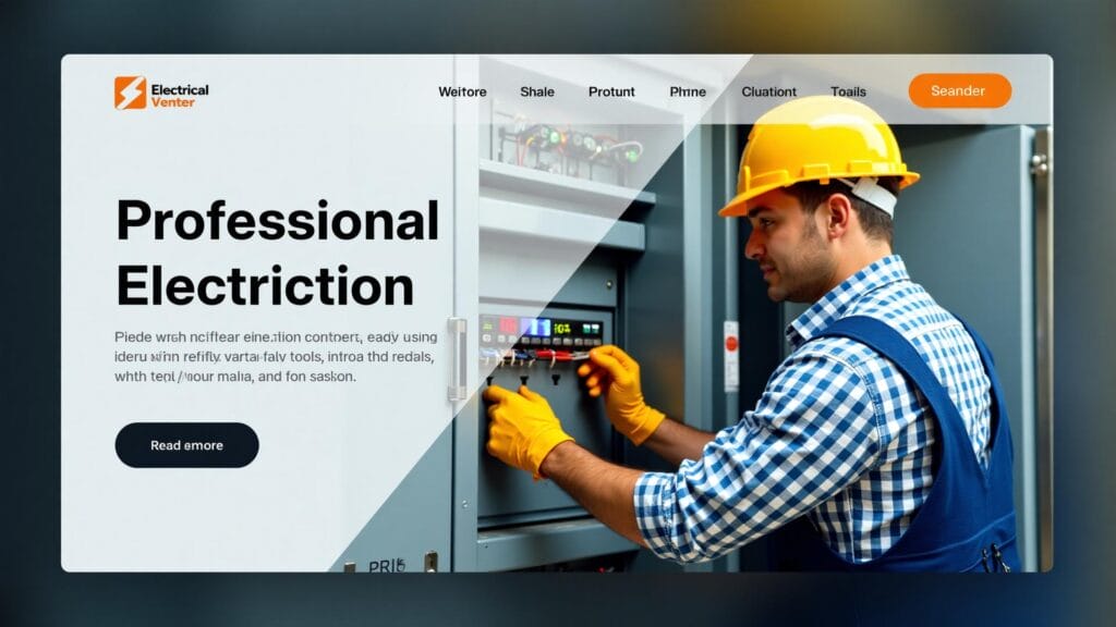 Electrician working on control panel